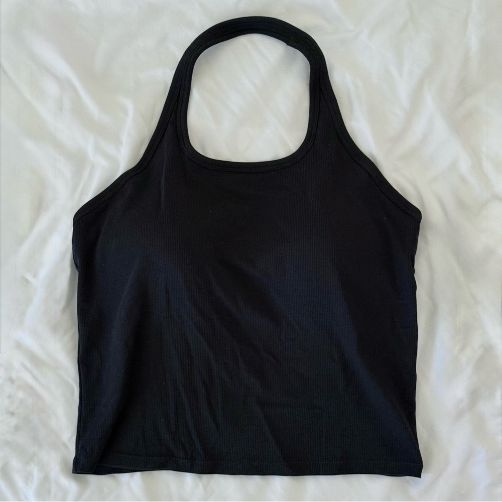 NWOT Uniqlo AIRism Black Padded Built-In Bra Halter Tank Top - XL